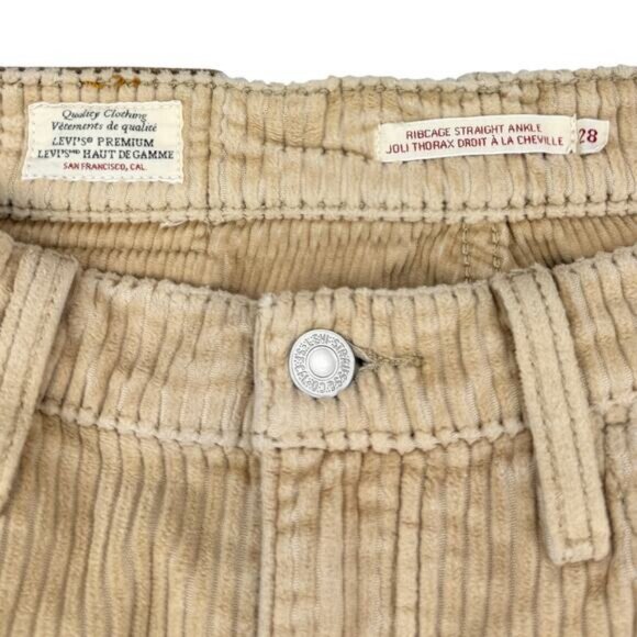 Levi's Ribcage Straight Ankle Cord Granola Size 28 - Picture 5 of 8